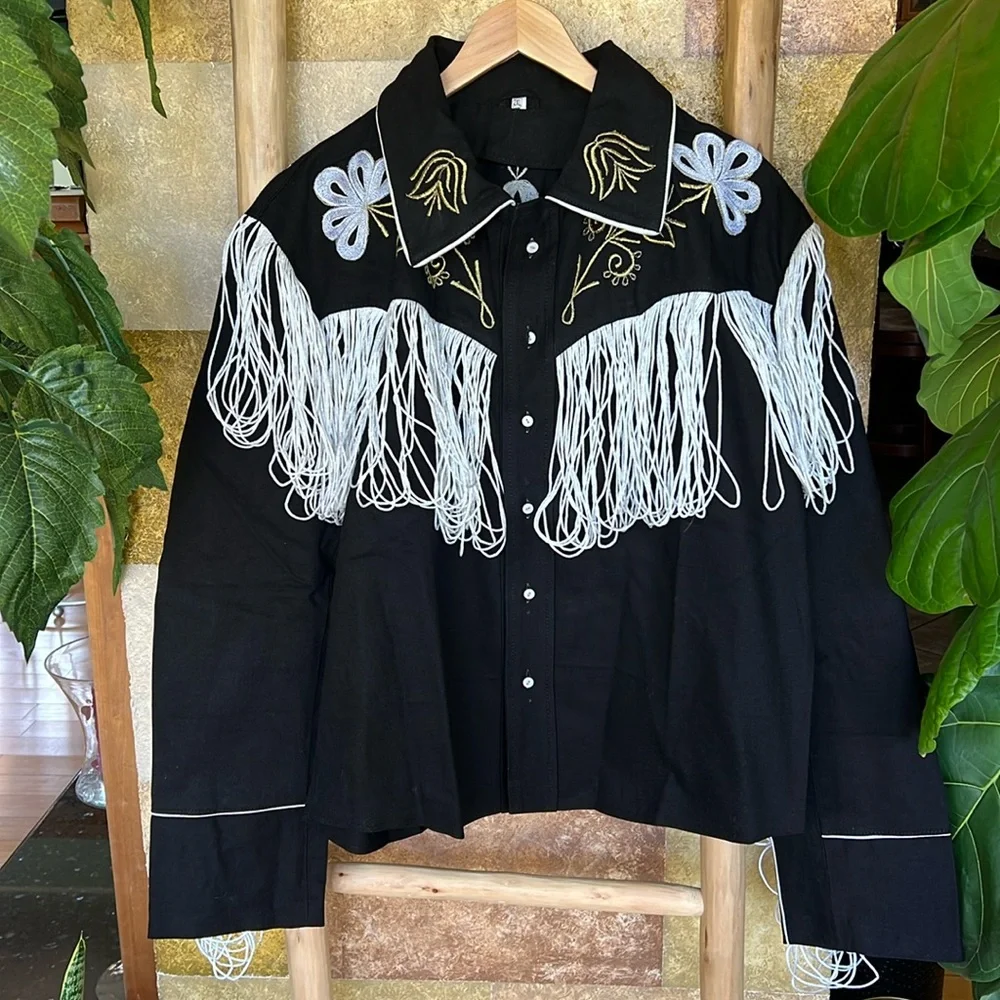 Western Cowboy Button Down Fringe Costume Shirt, Inspired By Ken In Barbie Movie - Picture 4 of 10